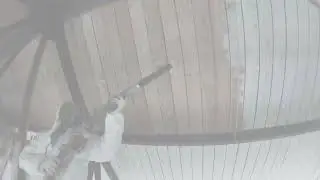 Timelapse of Paint Removal from Wood Ceiling