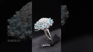 Floral Blue Topaz Ring