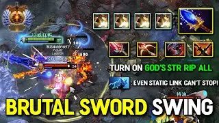 BRUTAL SWORD SWING CARRY Sven Aghs Scepter & Physical Build Turn ON GOD's STR RIP ALL 7.36c DotA 2