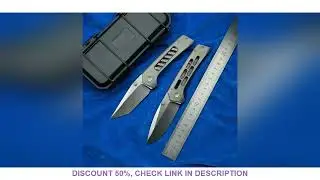 LEMIFSHE customized NEW Real D2 Blade Titanium handle Ceramic Bearings Pocket EDC Tool Camping Outdo