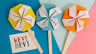 Workshop origami online 🍭 Tutorial membuat bentuk permen lollipop
