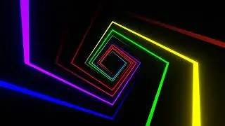 4K Multicolor Square Spiral Neon Light I Satisfying Video I Screensaver for Meditation