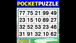 【Pocket Puzzle】 Easy and fun brain training! 《Number Search|Brain training》 #186