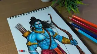 How to Draw Prabhu Shree Ram Drawing || Colour Drawing of Prabhu Shree Ram ||