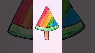 DIY Rainbow 🌈 Watermelon Icecream 🍉 Art #shorts #art #ytshorts #creative #kids