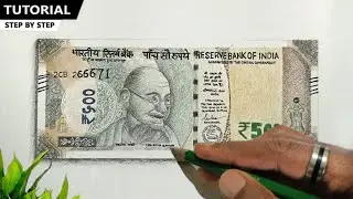 How to draw hyper Realistic 500 hundred rupees note// farzi note Drawing