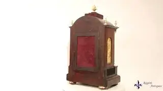 Antique Brass Inlaid Goncalo Alves Musical Boardroom Clock