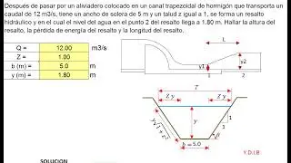 RESALTO HIDRAULICO-SECCION TRAPEZOIDAL