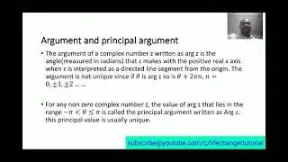 Argument and Principal Argument of a Complex Number