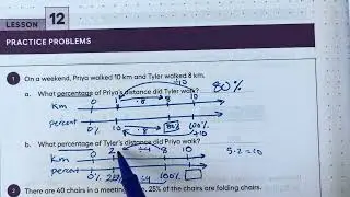 Using a double number line to solve for a percentage problem (part 2)