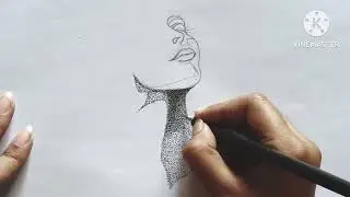 Girls face dot stipple drawing | Dot dot curve drawing | Girls face | @SNIGBHAM ART'S