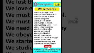 We Sentences | English Speaking Practice Sentences | Daily Use English Sentences #englishgrammar