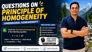 BEST QUESTIONS ON DIMENSIONAL ANALYSIS JEE/NEET | PRINCIPLE OF HOMOGENEITY OF DIMENSIONS PROBLEMS|