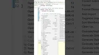 generate getter and setter methods in eclipse 