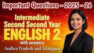 AP TS Intermediate English Exam Important Questions 2025-26 | Full Answers 100% Pass