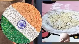 🇮🇳 republic day special tricolour 🧡🤍💚 design creative ideas with cardboard and 🌾 chaula 🇮🇳🇮🇳