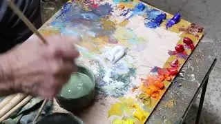 Artist painter & poet Joseph Matar talking about his carrier. Step by step completing a new painting