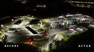Nightime Drone/Aerial for commercial lighting consultant, LIghtserve