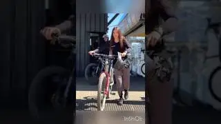 French girl takes a bike, Thanks GOD
