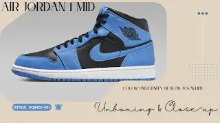 Air Jordan 1 Mid University Blue/Black-White DQ8426-401