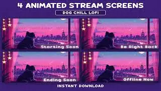 Whimsical Dog Starry Sky Stream Overlay &ndash; Cute Animated Stream Template for Twitch & OBS