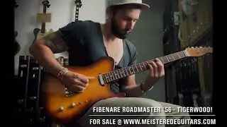 For sale @ www.MEISTEREDEGUITARS.com - 2018 Fibenare Roadmaster `56, Tigerwood on Flamed maple neck