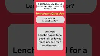 A Letter to God Important Question and answer |  What did Lencho hope for? |  NCERT Solutions