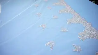 Кружево Solstiss пудра с вышивкой FM7422