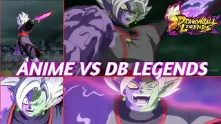 DB LEGENDS VS ANIME!! LF Half Corrupted Merged Zamasu Side by Side Anime References
