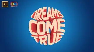 How to Create 3D Text Effect Design || Wrap Text Tutorial in Adobe Illustrator