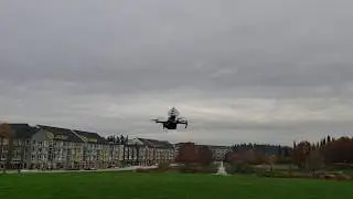 Testing aerial RF (radio frequency) survey with a spectrum analyzer attached to a DJI Mavic pro
