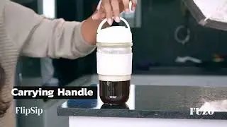 FUZO FlipSip | Glass Mug with Dual Sipper & Mobile Stand