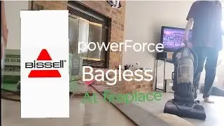 Bissell powerForce Bagless 6583 vacuum cleaner at fireplace I love you vacuums