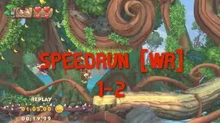 1-2 Shipwreck Shore Speedrun [00:50.82] WR | Donkey Kong Tropical Freeze