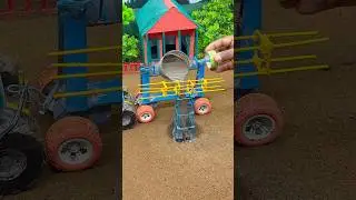 🚜 Mini Tractor Cement Pillar Making Machine | DIY Real Working Model #shorts #youtubeshorts