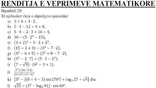 Shembull 29 - MATEMATIKË (Renditja e veprimeve matematikore)