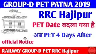 RRB PATNA / RRC Hajipur Group d PET Cancelled & Reschedule