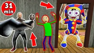 Digital Circus vs Granny vs Baldi vs Grandpa - funny horror animation (fun mix 1)