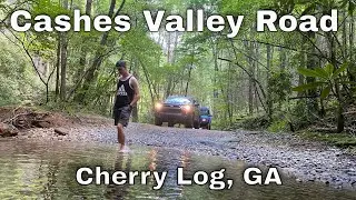 End to end: Cashes Valley Road and the Church of Christ Cemetery| Cherry Log, GA
