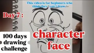 Day 7 : Easy drawing characters face || 100 days drawing challenge || #drawingtutorial #drawing
