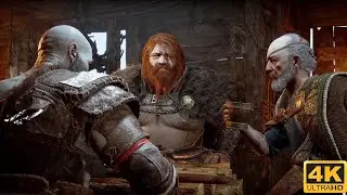 Kratos Drink With Thor & Odin Scene (4K HDR) God Of War Ragnarok PS5