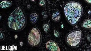 Wooden Teardrop Plugs with Abalone Shell Inlays | UrbanBodyJewelry.com