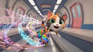 Subway Surfers Mini Cat Rode a Roller Skate | Nursery Rhymes for Kids & Baby Songs