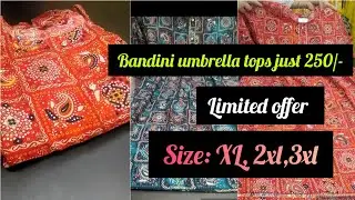Bandini umbrella tops just 250/- For order 9894793861 #bandindi #kurtis #2024 #ramzan2024 #ethinic