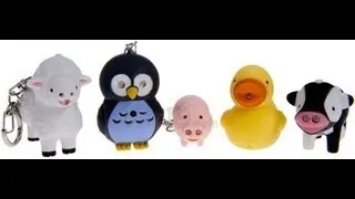 Farm Animal Keychains quack, oink, and light up!