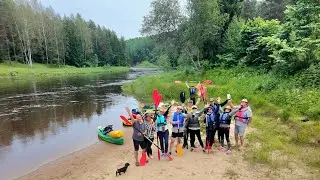 Сплав по Гауе или одинадцать в байдарках не считая собаки.Часть 3.Финиш.#gauja