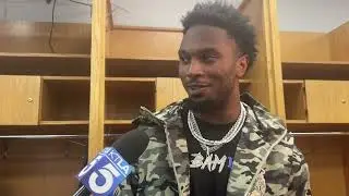 Rams Kam Curl speaks to the media after divisional round victory over Bears