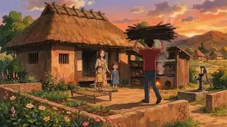 Peaceful Village Life Routine || A Gentle Ghibli-Style Day with Family
