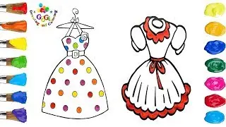 Women's Dress Drawing and Coloring Page for Kids  Youtube Coloring Video For Kids
