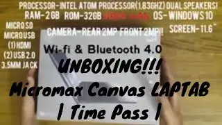 Micromax Canvas Laptab-2016 | Time Pass | Unboxing | tKor |